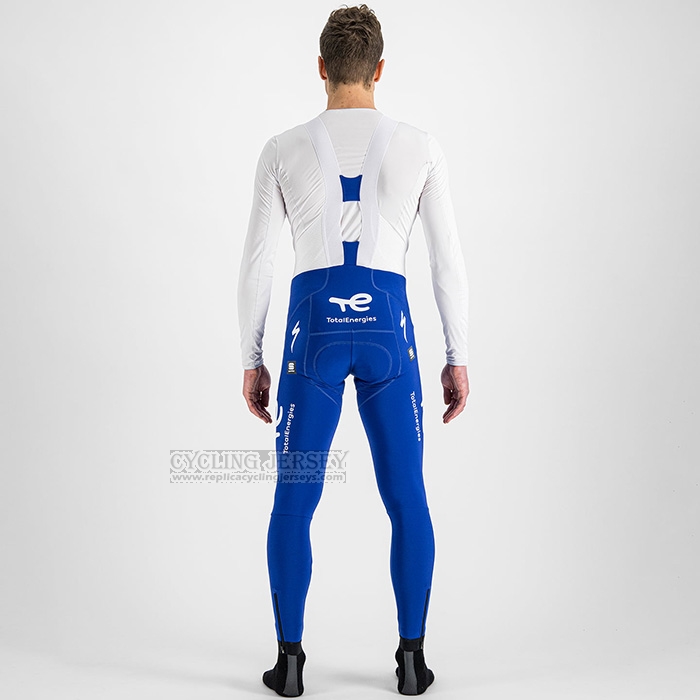 2022 Cycling Jersey Direct Energie White Yellow Blue Long Sleeve and Bib Short